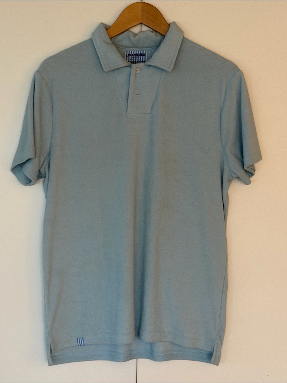 Les Canebiers Men’s Light Blue Terry Cotton Polo – St-Tropez Edition